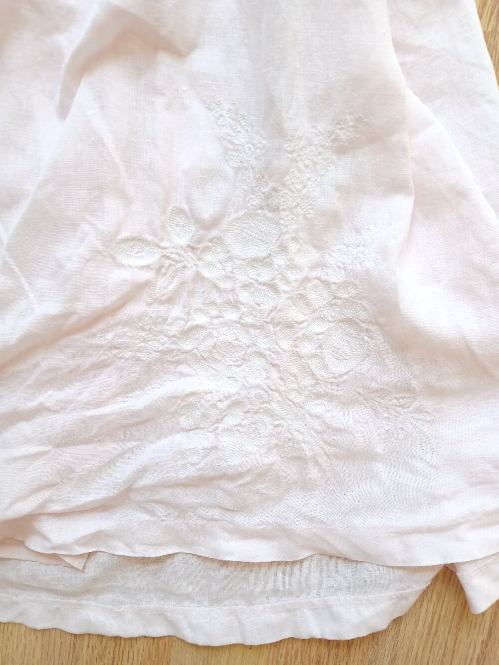 Tommy Hilfiger Pink 100 % Linen Midi Prairie A Line Skirt Size 8 - Picture 3 of 8